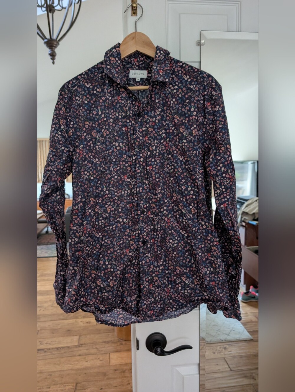Liberty London Navy Floral Button-down Top